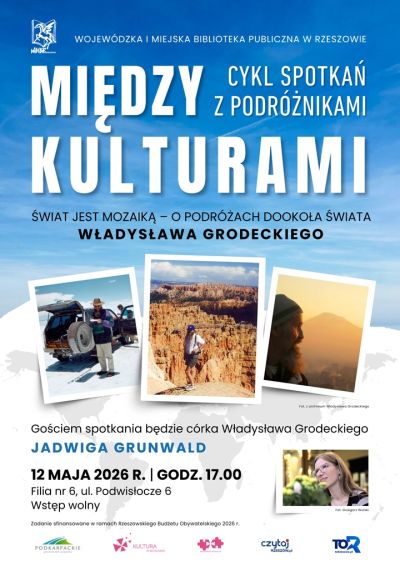Grafika promująca spotkanie Między kulturami poświęcone Władysławowi Grodeckiemu
